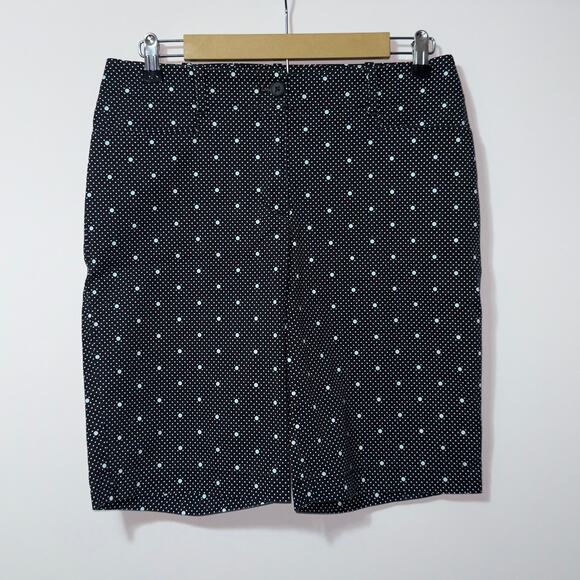 Talbots black with teal polka dots shorts women’s size 6 - Picture 1 of 6
